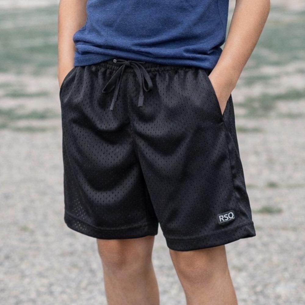 RSQ Kids Black Mesh Shorts Size‎ M Activewear Athletic Casual